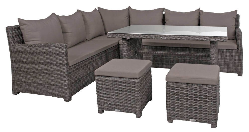 Garden Pleasure Loungegruppe Oviedo grau Kunststoff Metall 6 teilig Printus