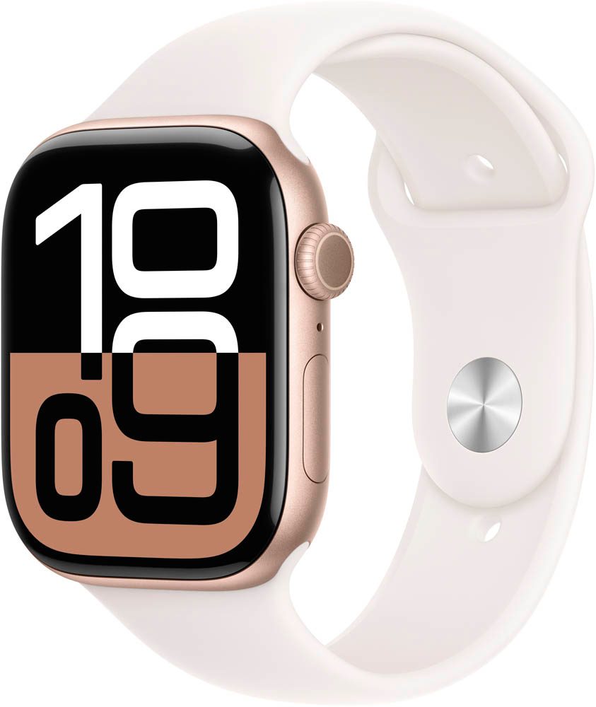 Apple Watch Series 10 42 mm Aluminium GPS Cellular Sportarmband S M blassrosa rosegold