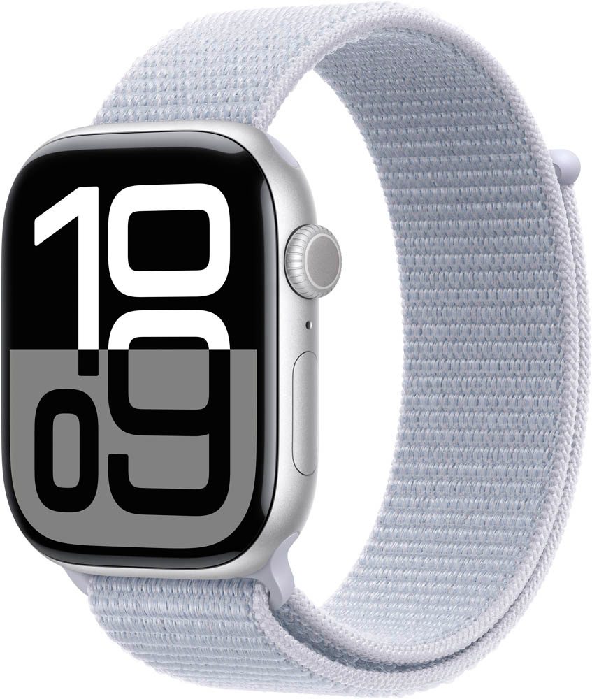 Apple Watch Series 10 46 mm Aluminium GPS Cellular Sport Loop blaue Wolke silber Printus